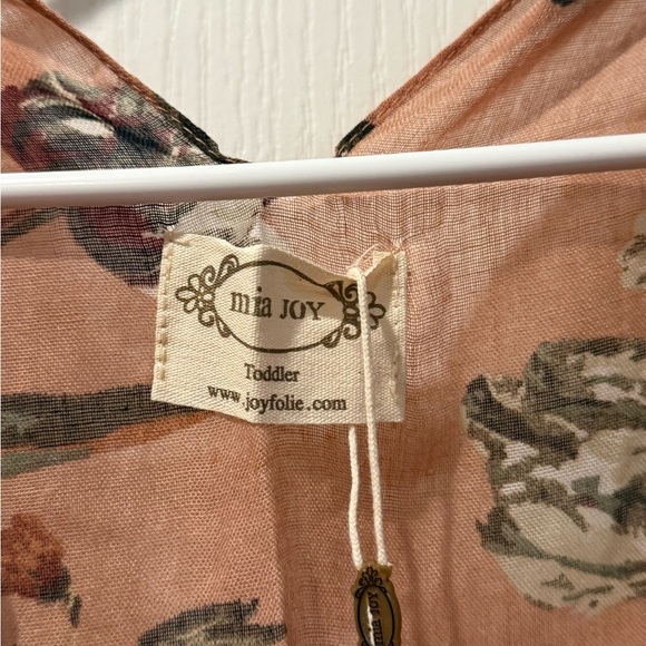 MIA JOY Floral Sheer Kids Duster - Peach and Floral Toddler Size - Picture 4 of 6